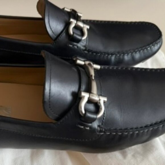 Salvatore Ferragamo Mens Parigi Gancini Black Leather Loafer Sz 9.5D, Excellent - Picture 3 of 11